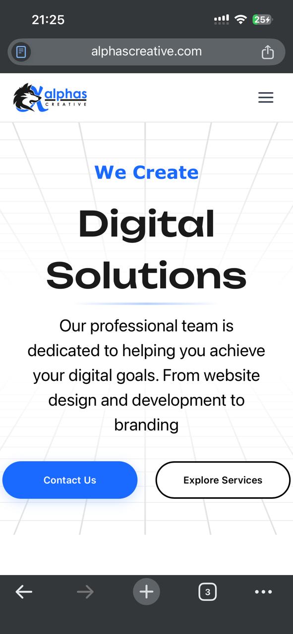 AlphasCreative mobile view